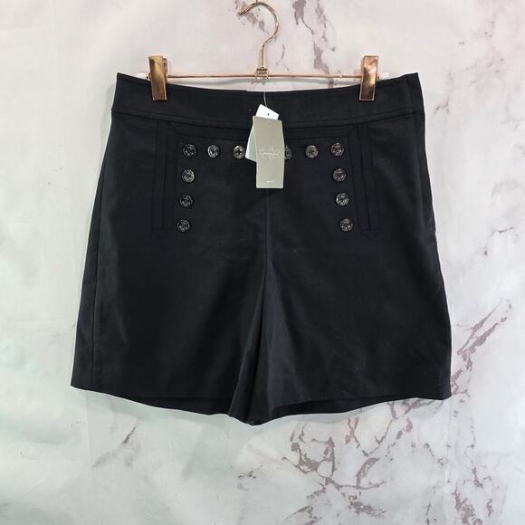 Leifnotes Shorts Womens 2 Black High Rise Sailor High Rise Tuxedo